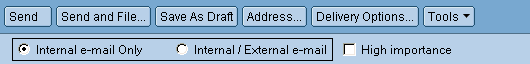 Email settings for Internal or External recipients