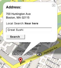 Google Maps Local Search Bubble