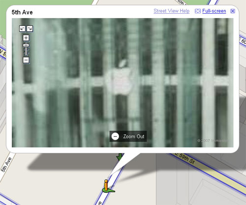 Google Maps Street View of NYC Apple Store