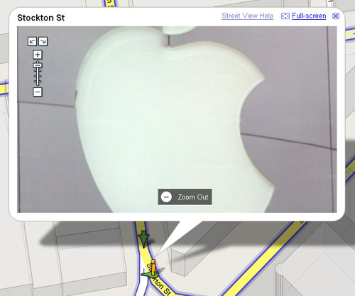 Google Maps Street View of SF Apple Store