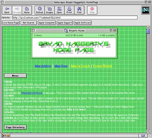 My Personal Web Page in 1996